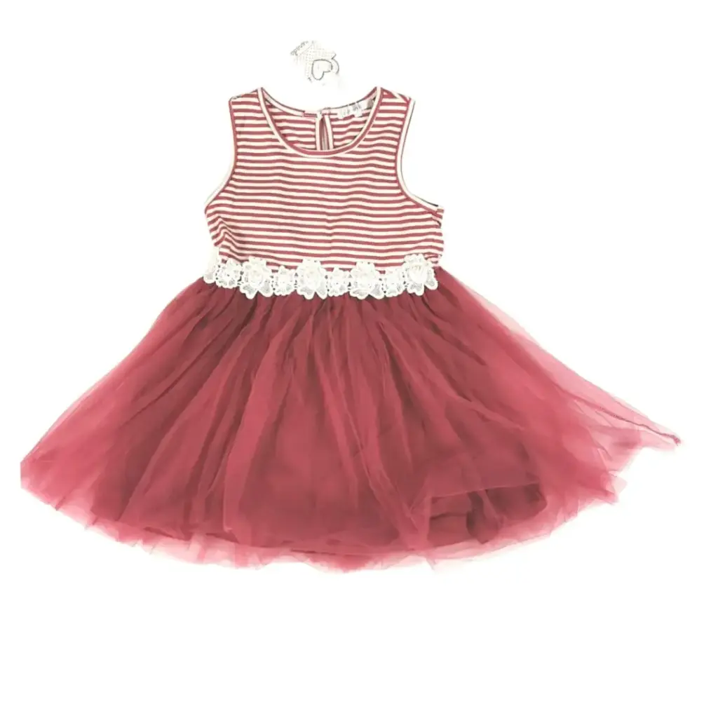 Vestido escotado con tutú, talla 4t