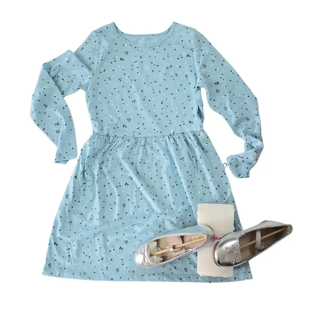 Vestido de algodón, azul celeste, ideal para temporada 🎄 talla 14