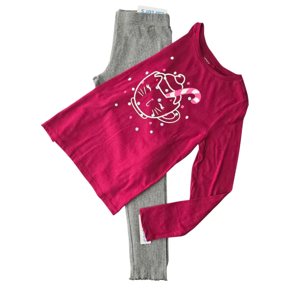 Camiseta manga larga y legging de temporada☃️, talla 14