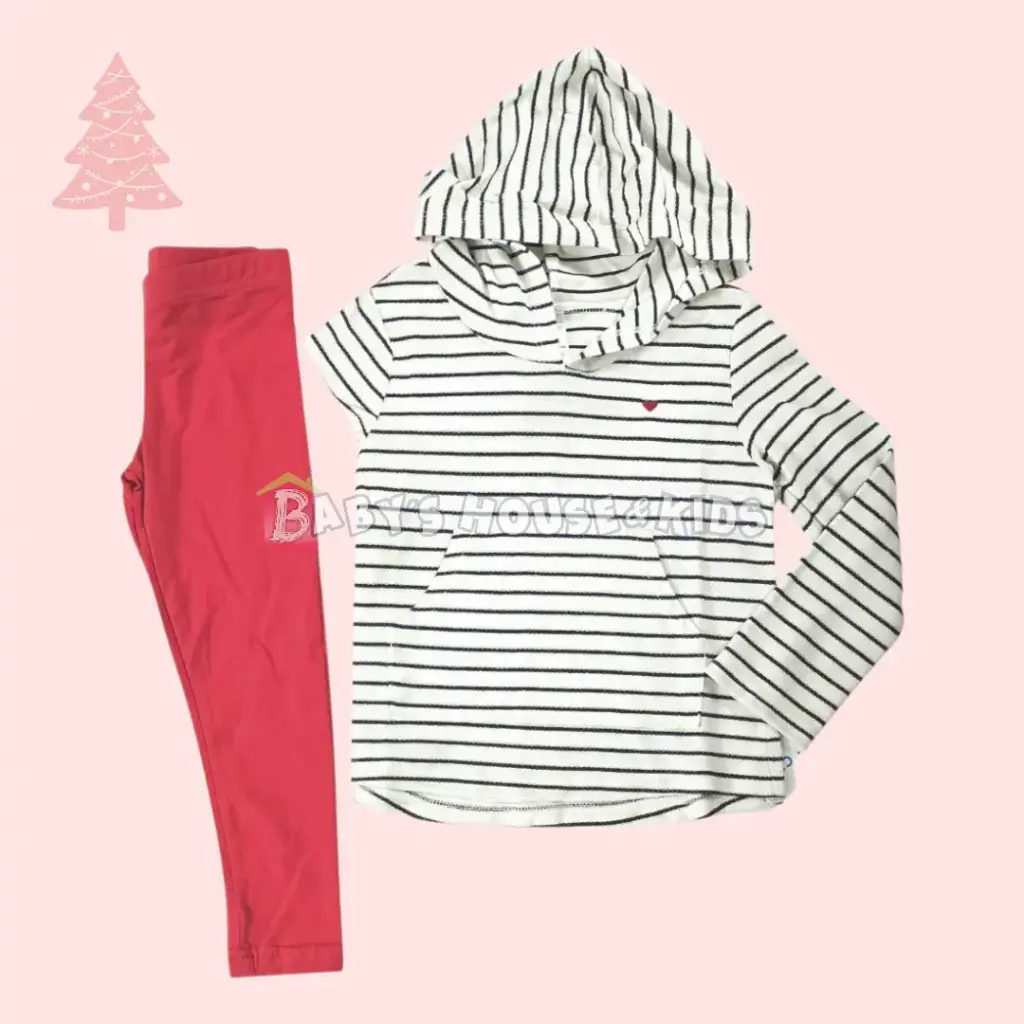 Camisa tipo hoodie y legging, talla 5t 