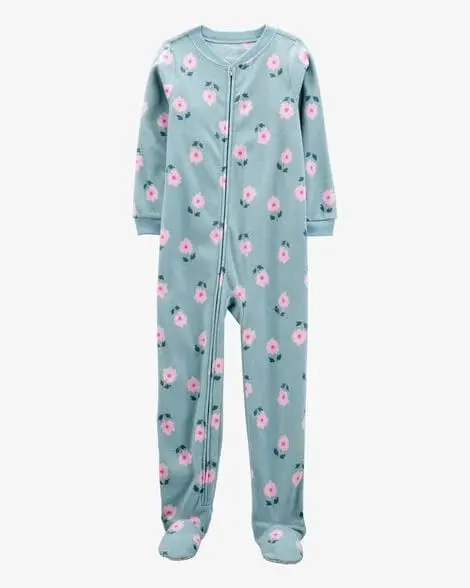 Pijama con pies, tela caliente, talla 12