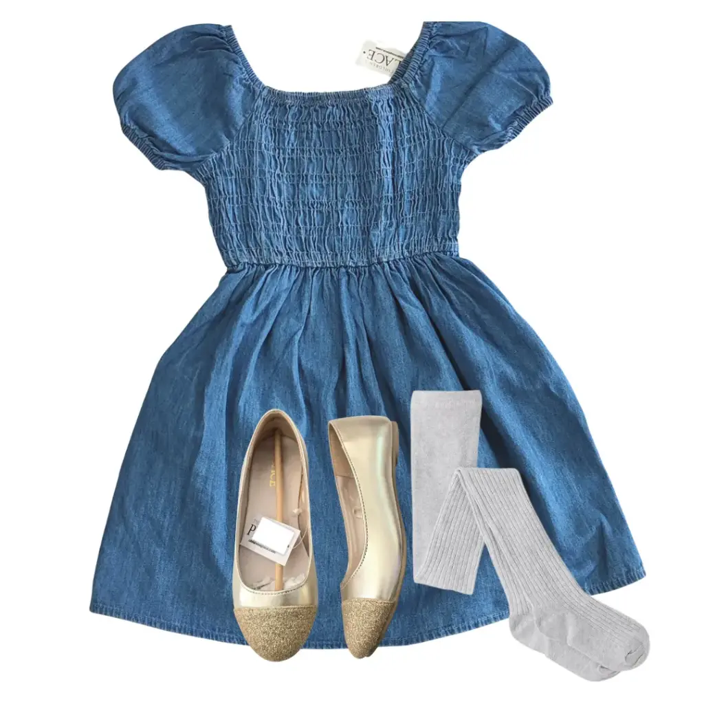 Vestido azul casual, talla 5