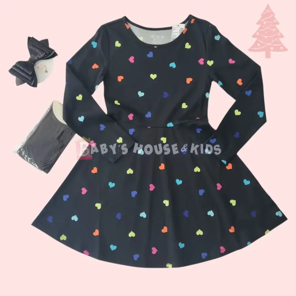 Vestido de algodón con corazones, talla 7