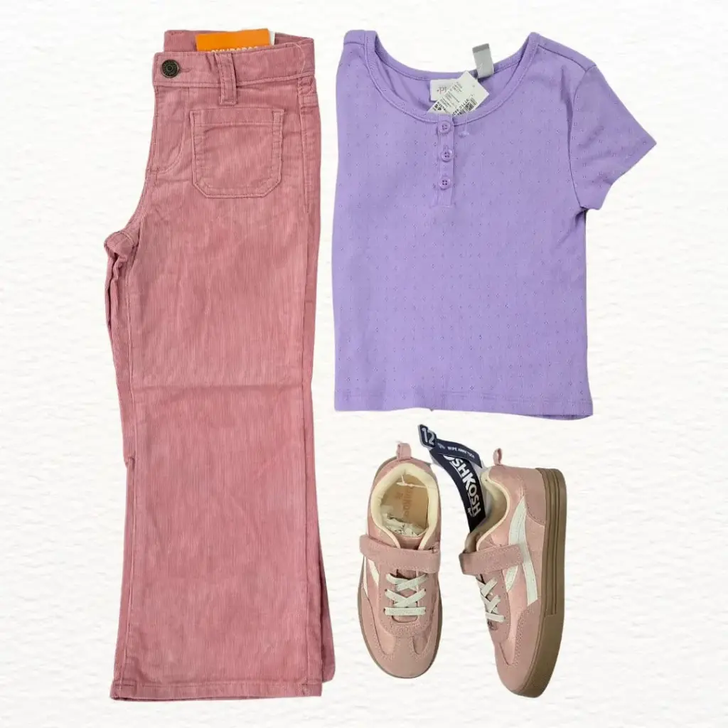 Blusa de algodón y pantalón rosa ancho, talla 5t 