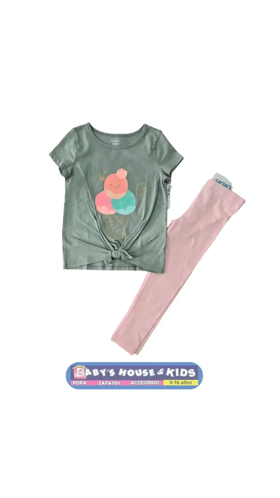 Blusa y leggings rosada, talla 5t niña