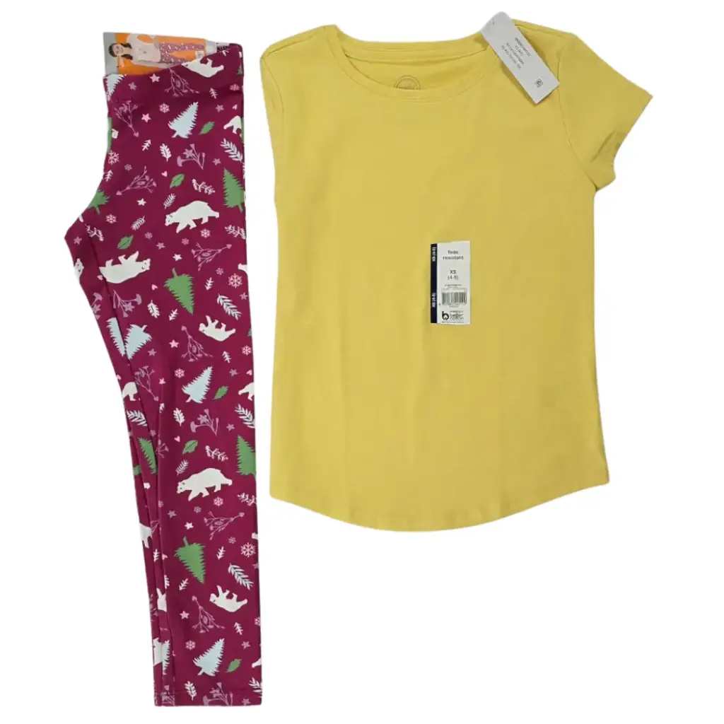Camisa de algodón y legging con estampado navideño, talla 5t 