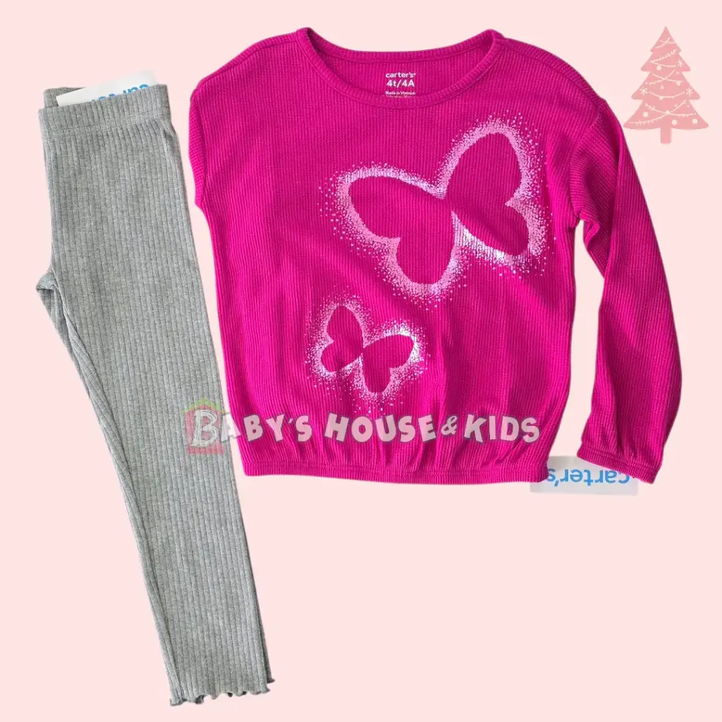 Blusa manga larga y legging, talla 4t 
