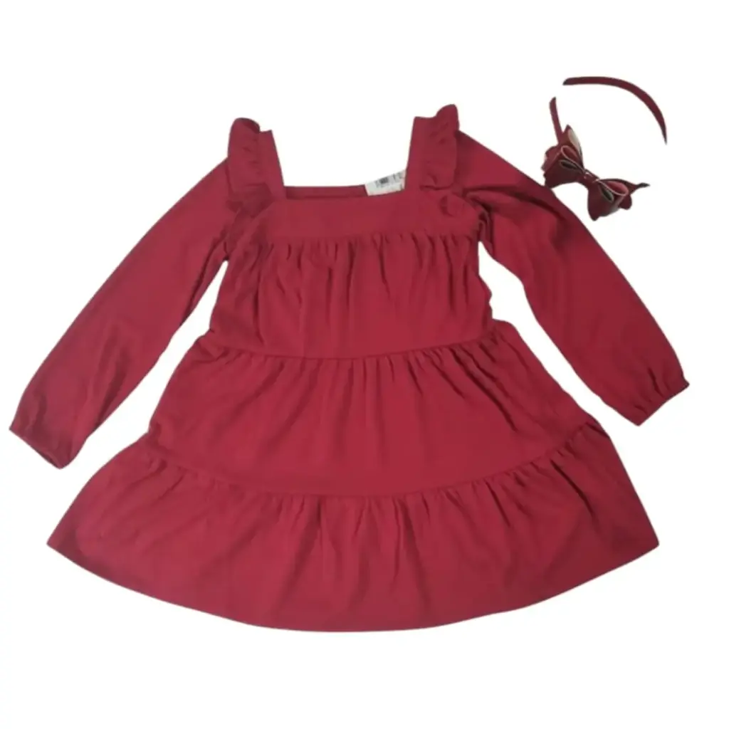 Vestido manga larga de algodón 