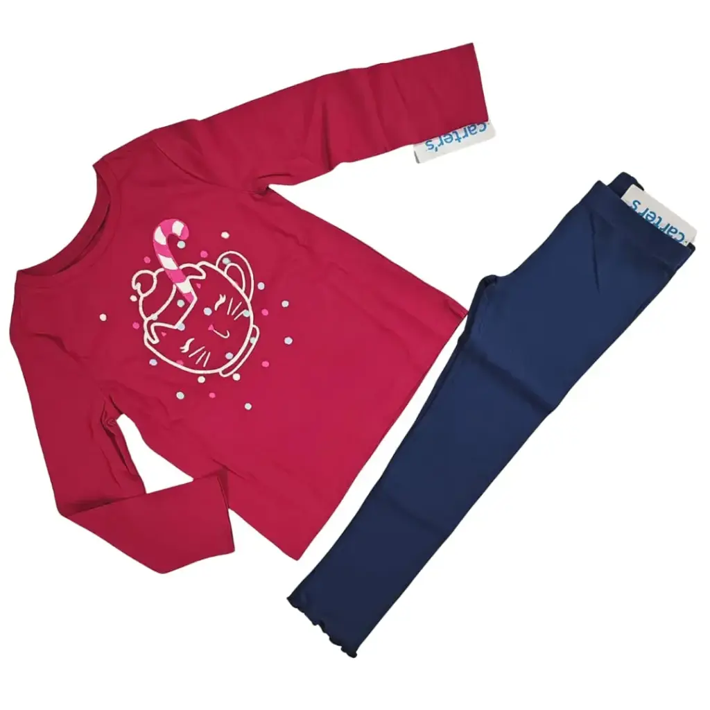 Manga larga de algodón y legging, talla 4t 