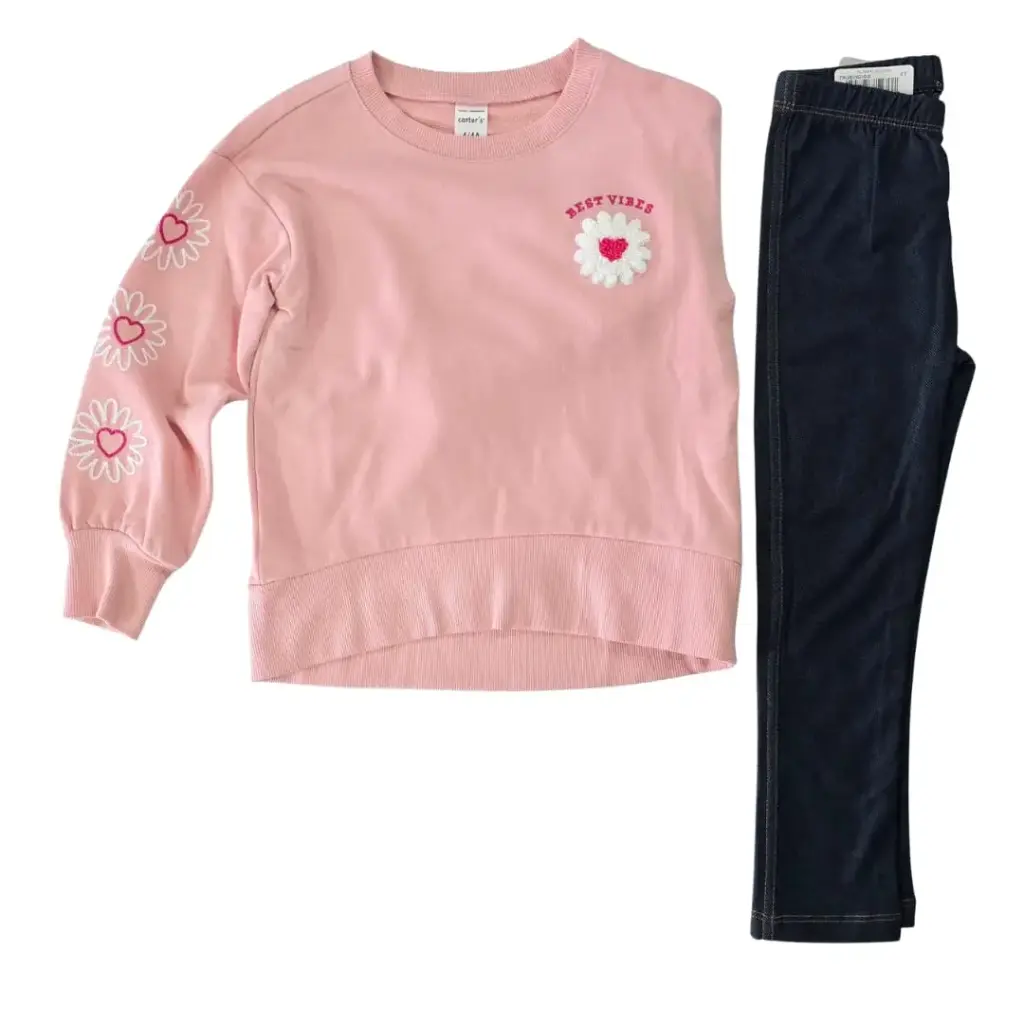 Camisa tipo suéter y legging, talla 4t 