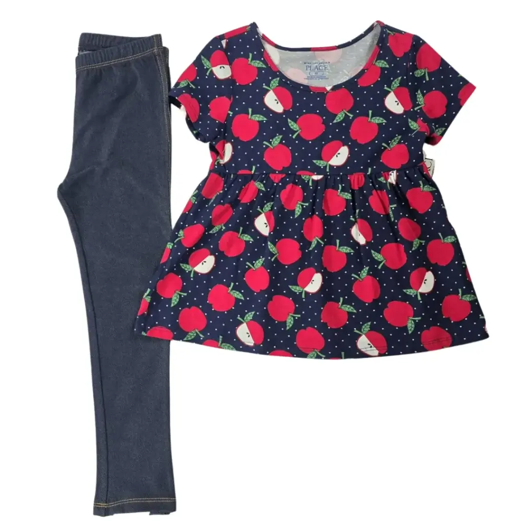Blusa tipo batista y legging, talla 4t 