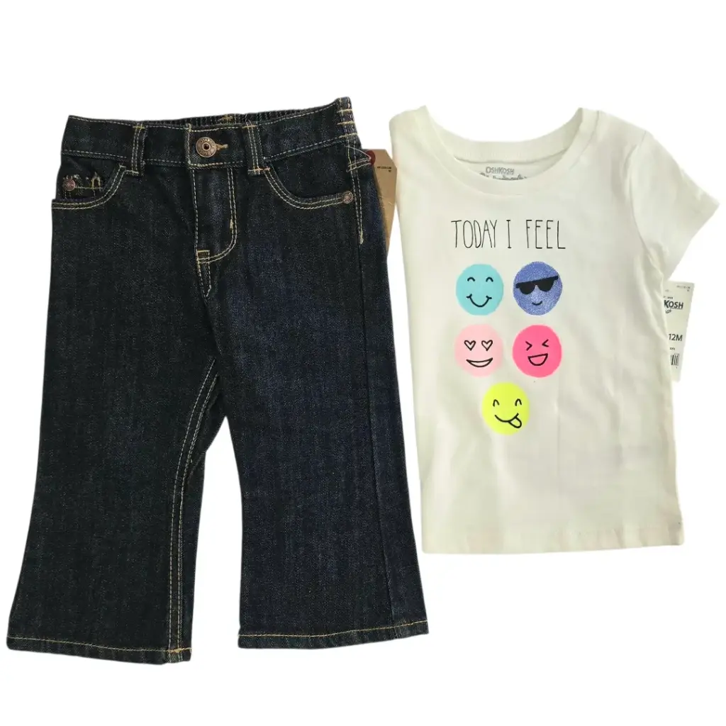 Set de jeans ancho  y camiseta talla 12 meses