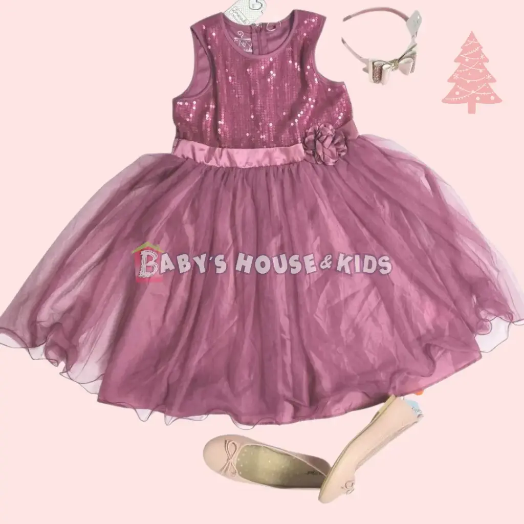 Vestido con lentejuelas en la parte superior y tul en la parte inferior, talla 3t 