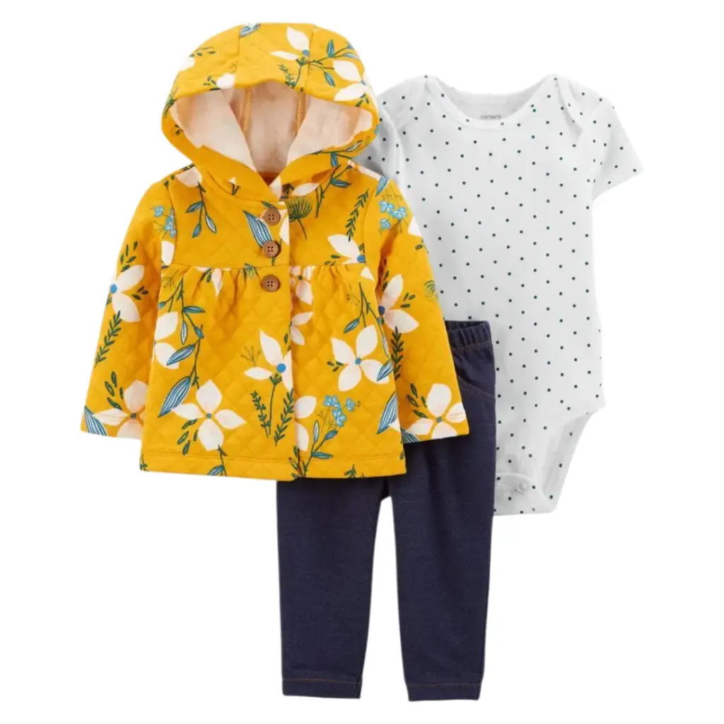 Set 3 piezaa chaqueta amarilla talla 3 meses