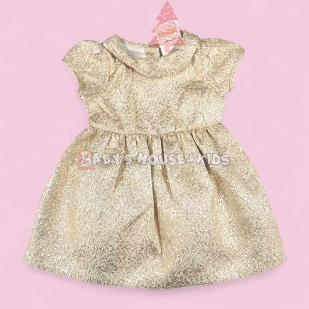 Vestido dorado para fiesta, talla 3 meses