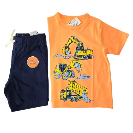 Camiseta y Short azul marino, talla 2t 