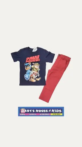 Camiseta de personaje y pantalón tela gruesa y regulador talla 2t varón