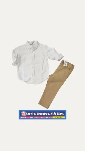 Camisa manga larga con botones y Pantalón, talla 2t varón 