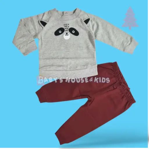 Set 🦝de algodón con jogger talla 9 meses.