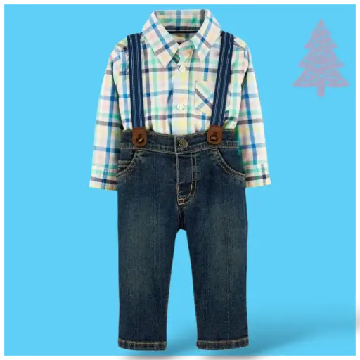 Set Casual jeans con tirantes 🚘 talla 9 meses