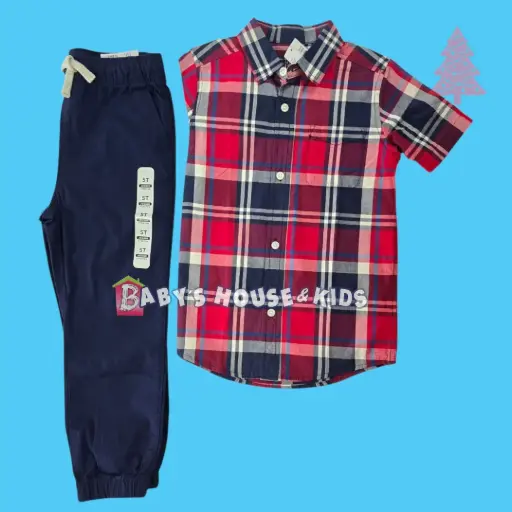 Outfit con jogger azul marino talla 5t 