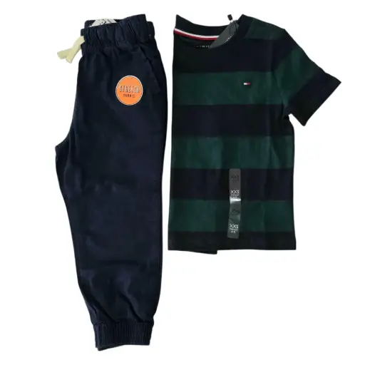 Camiseta y Jogger azul marino, talla 3t 