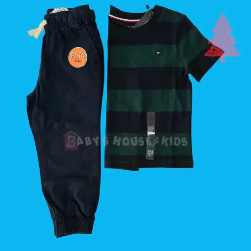 Camiseta y Jogger azul marino, talla 3t 