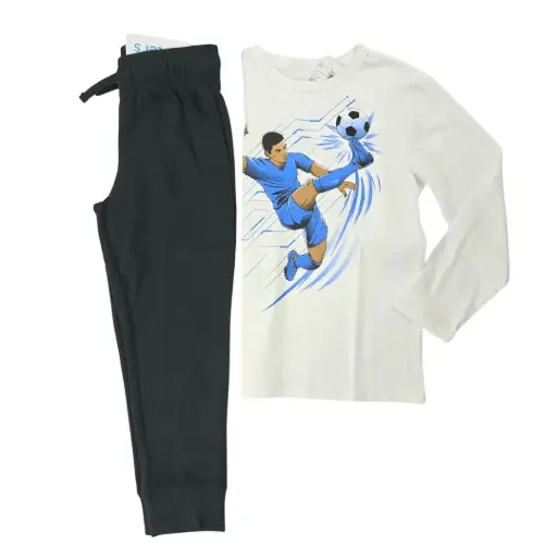 Manga larga de algodón y buzo negro de algodón, talla 7