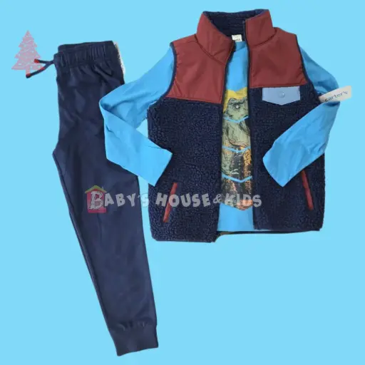 Outfit con centro y jogger azul marino, talla 8