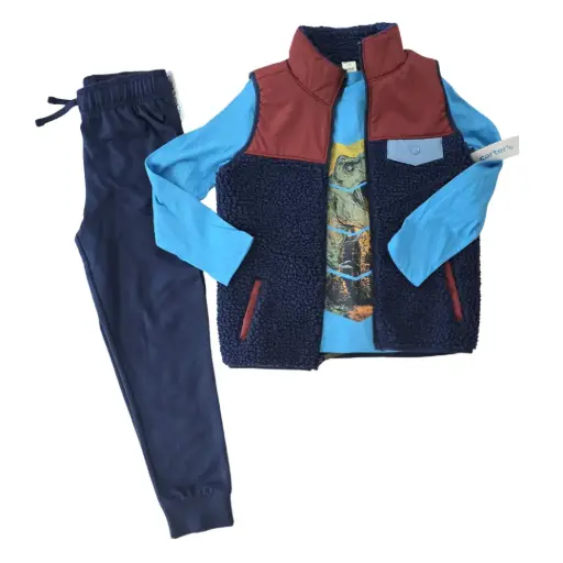 Outfit con centro y jogger azul marino, talla 8