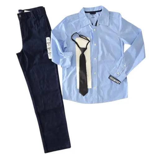 Camisa manga larga y pantalón + ancho y ajustable talla 14