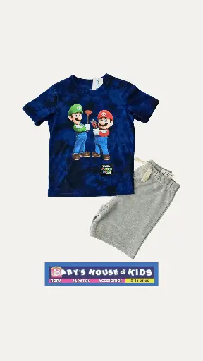 Camiseta de personaje y short con ajustador en la cintura, talla 4t varón 