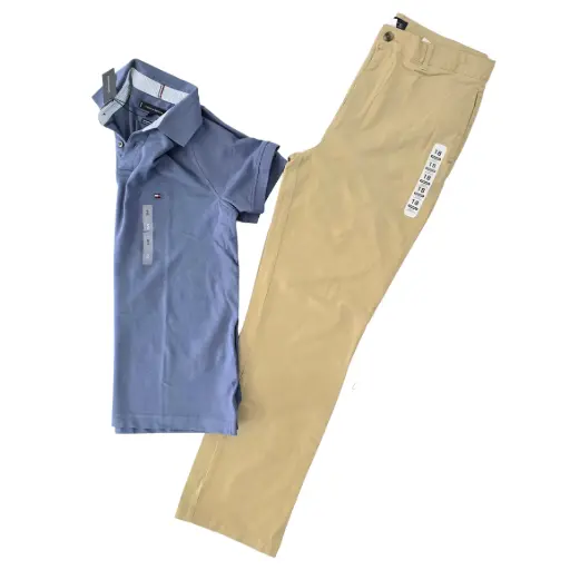 Polo azul turquesa Talla S y pantalón 18( equivalente 29 adulto)