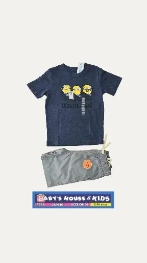 Camiseta de personajes y short bombero con regulador en la cintura talla 4t varon