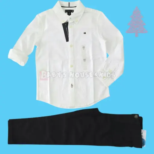 Camisa blanca y y pantalón color negro,talla 4