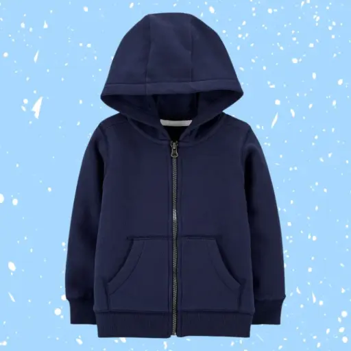 Chumpa calientita tipo sudadera azul marino talla 12 meses