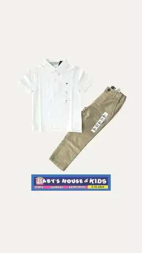 Camisa polo 4/5 Tommy Hilfiger y pantalón, talla 4t varón 