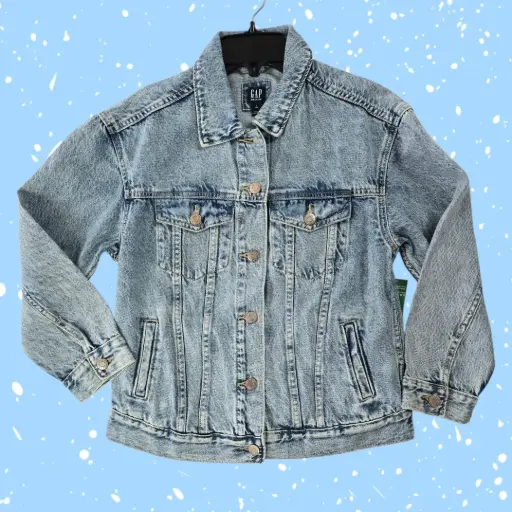 Chumpa jeans color azul, talla 7/8