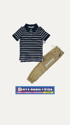 Camisa polo Tommy Hilfiger y Jogger stretch, talla 4t varon 