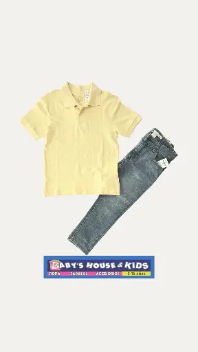 Camisa polo y Jean para cintura mas ancha, talla 5 varon 