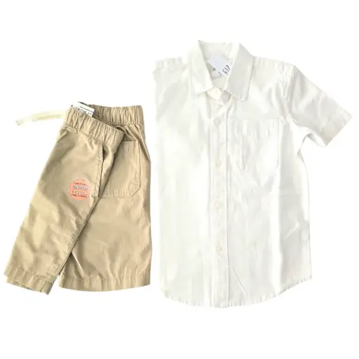 Camisa stretch y algodón y short cargo talla 5