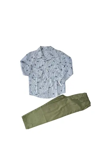 Set Camisa m/l tela delgada y fresca talla 5t