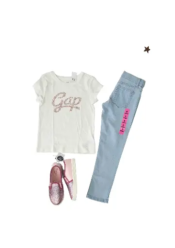 Camiseta Gap y Jean  talla 6 niña