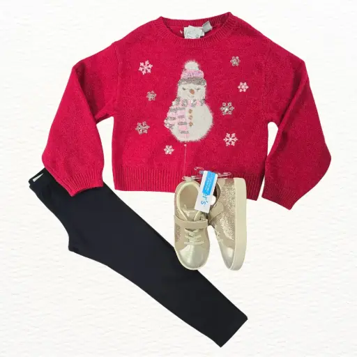 Sweater talle corto ☃️ y leggings talla 6