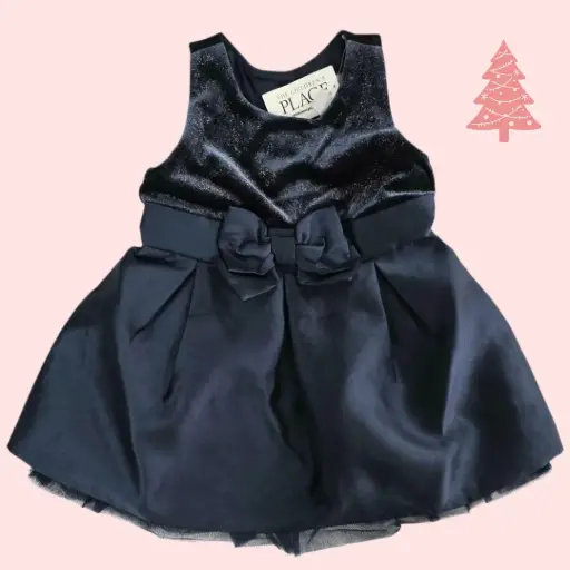 Vestido azul marino formal, talla12 meses