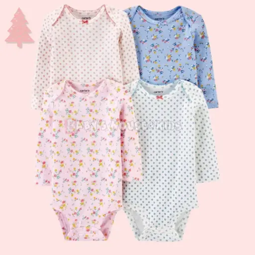 Set de mamelucos manga larga, talla 18 meses 