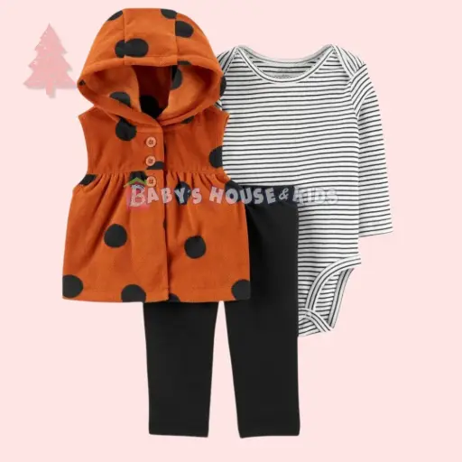 Set de 3 piezas, con centro calentito, talla 18 meses niña 