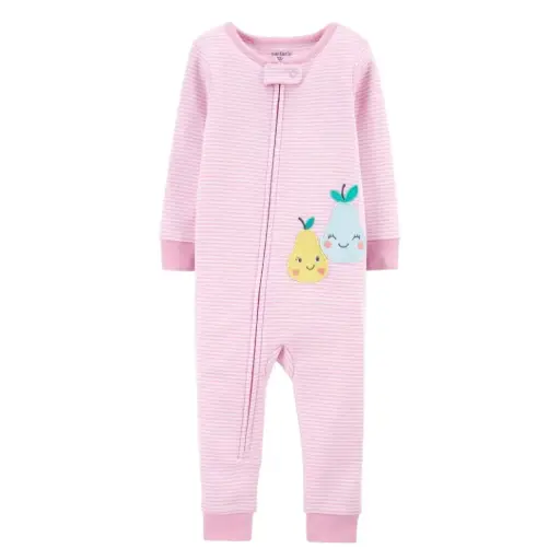 Pijama de algodón con zipper y diseño de frutas, talla 18 meses 
