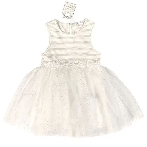 Vestido con tutú blanco, talla 24 meses