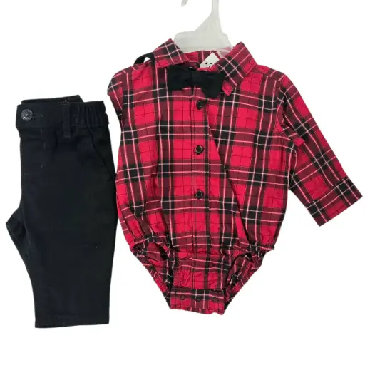 Set Formal con corbatín  recién nacido talla 0-3 meses